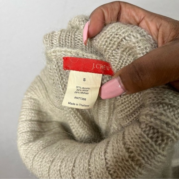 J.‎ Crew Women Turtleneck Sweater Small Mohair Wool Ribbed Sleeveless Academia - Picture 3 of 7